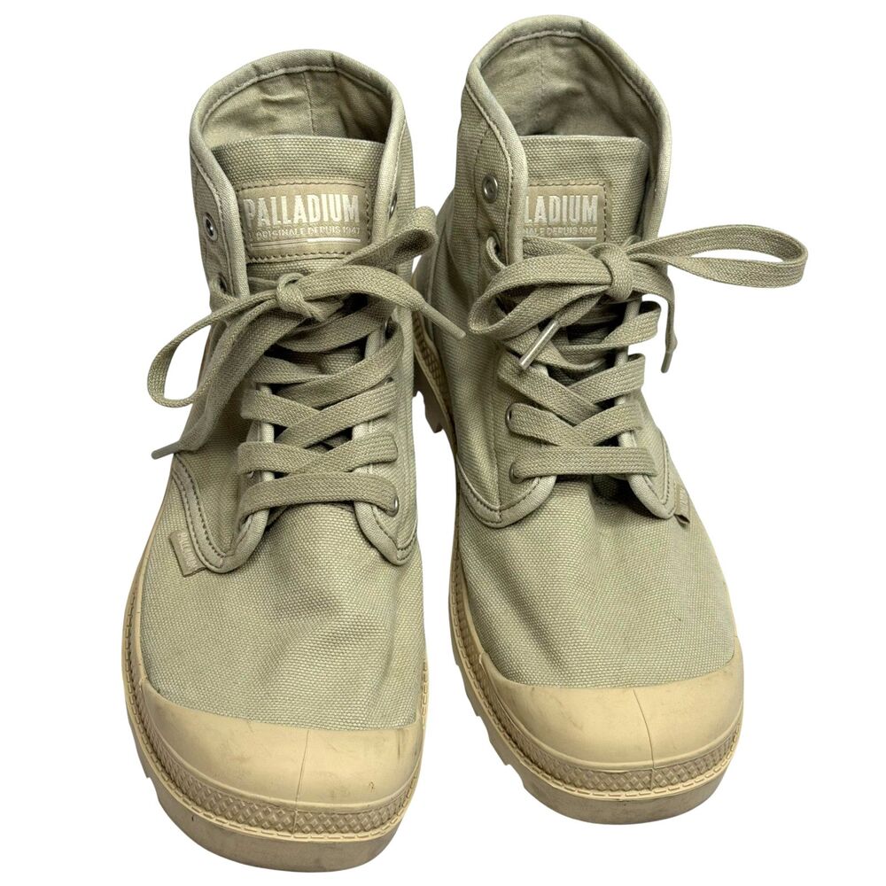 Palladium Depuis 1947 High Top Sneakers Canvas Rubber Toe Cap Tan Men 8.5